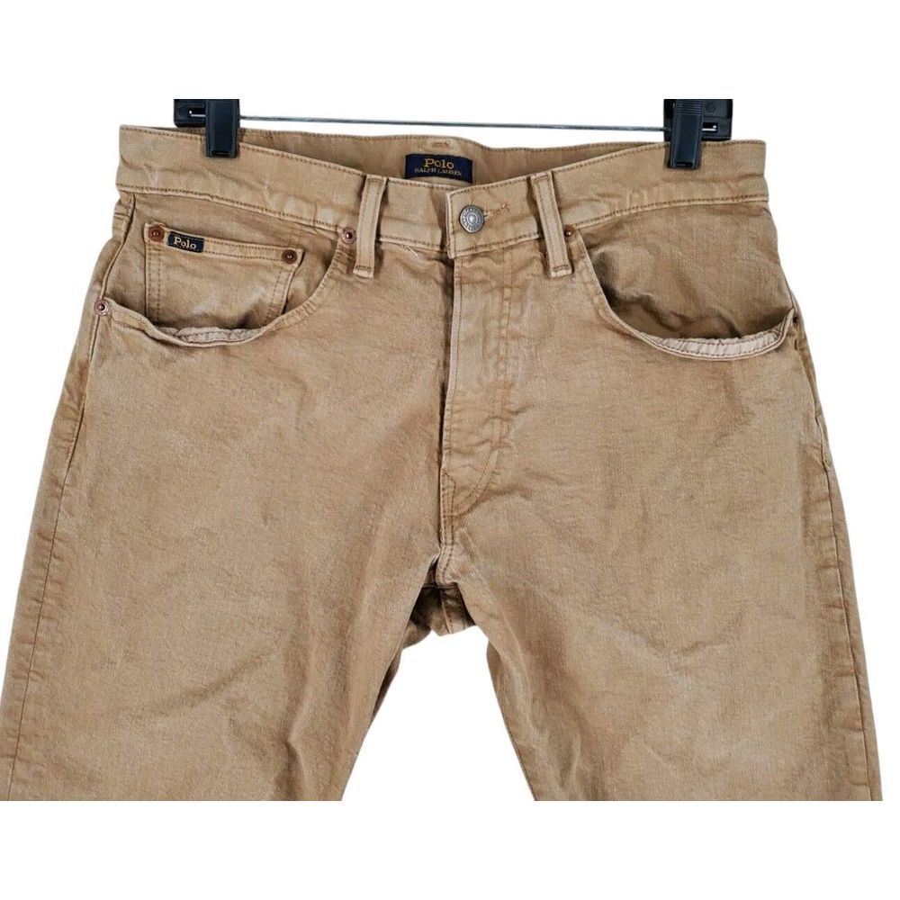 Polo Ralph Lauren Jeans Hampton Relaxed Straight Mens 32x32 Khaki Brown Mid Rise - Picture 7 of 13